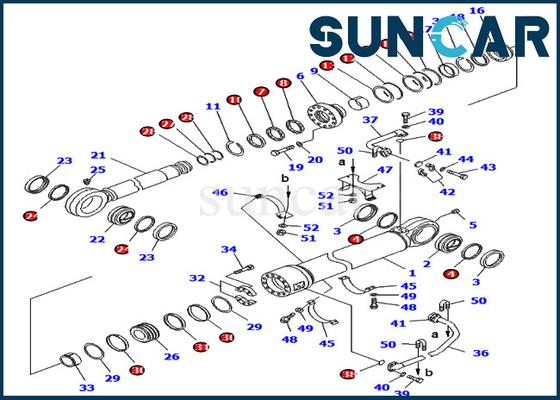 PC800-8E0 PC800SE-8E0 كوماتسو 707-99-78410 7079978410 قطع غيار طقم خدمة أسطوانة حفارة