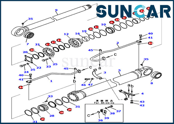 721-98-00920 7219800920 طقم ختم أسطوانة الرافعة لـ حفارة كوماتسو PC800SE-8E0