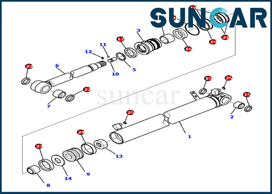 مجموعة أدوات خدمة الذراع 707-98-28910 7079828910 مجموعة ختم الأسطوانة لـ PC80MR-3 PC80MR-5 كوماتسو