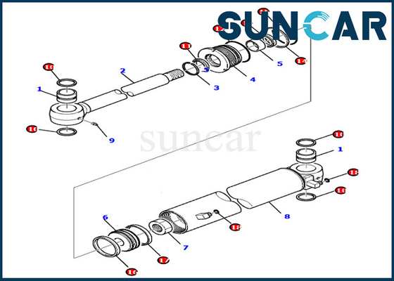707-98-35320 7079835320 أطقم خدمة أسطوانة سوينغ لموديلات PC80MR-3 PC80MR-5 أجزاء كوماتسو الداخلية
