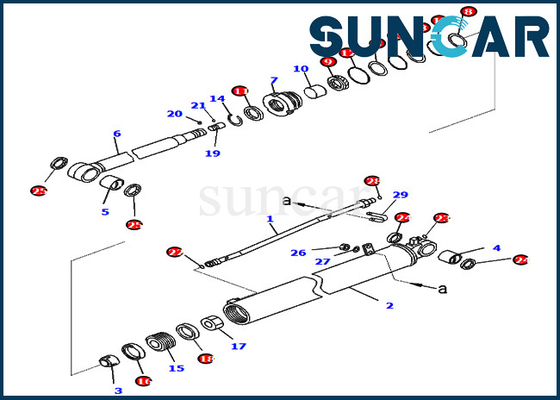 PC88MR-10 PW98MR-10707-98-35340 طقم خدمة الذراع 7079835340 طقم إصلاح ختم الأسطوانة الهيدروليكية