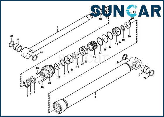 EC700B SUNCARVO.L.VO VOE14618213 VOE 14618213 Dipper Arm Cylinder Seal Kit مجموعات خدمة استبدال