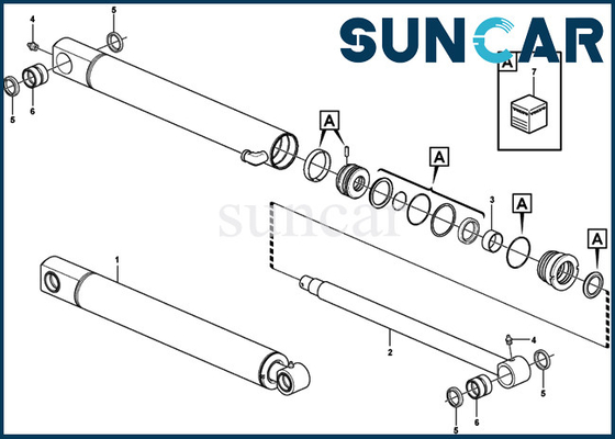 15077493 EC27C SUNCARVO.L.VO Sealing Kit ارتداء المقاومة VOE15077493 Dipper Arm Cylinder Seal Kit