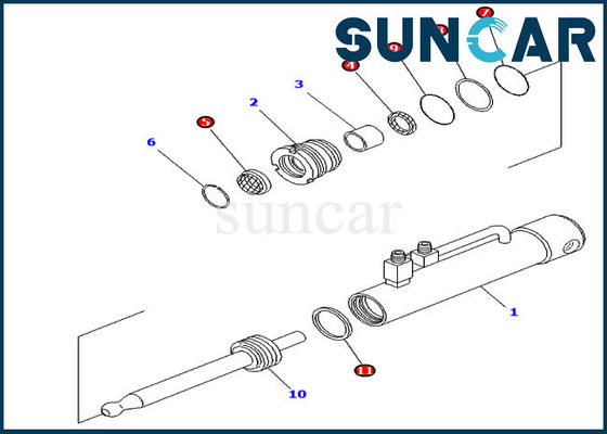 D275A-5 D275A-2 أطقم ختم أسطوانة كوماتسو 707-98-11020