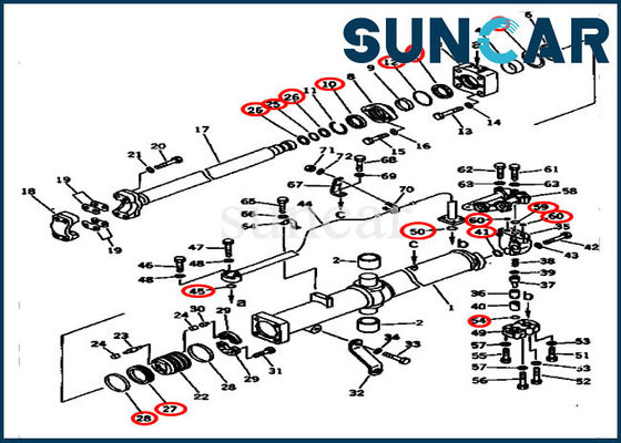 D275A-2 Komatsu Inner Parts 707-99-45525 Seal Kit أسطوانة الرفع