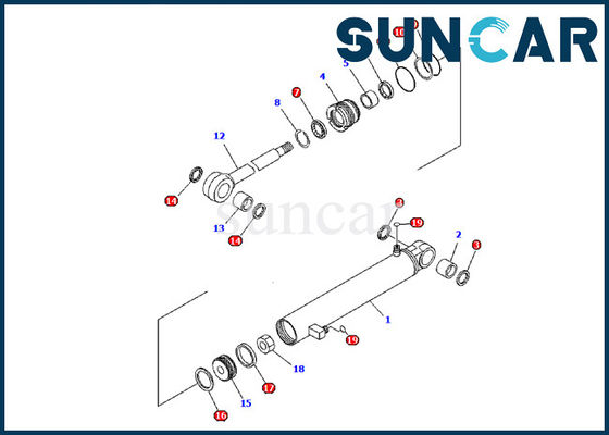 707-98-03580 Komatsu Arm Cylinder Seal Kit طقم تصليح الأسطوانة يناسب حفارة PC09-1