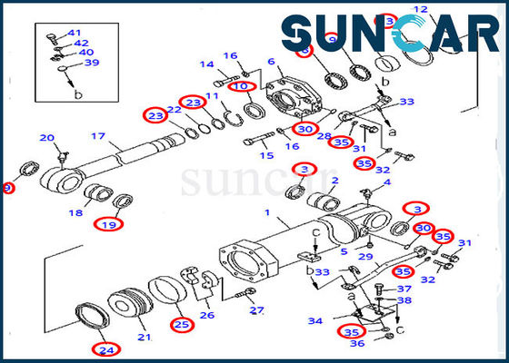 707-99-74440 طقم خدمة كوماتسو طقم إصلاح ختم الأسطوانة يناسب بلدوزر D375A-3 D375A-5