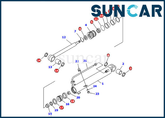 707-98-11230 Komatsu Excavator Boom Cylinder Seal Kits PC08UU-1-A نموذج استبدال داخلي