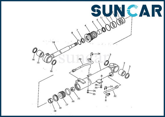 707-98-12270 Boom Cylinder Seal Kit Komatsu Excavator PC07-2 نموذج مجموعة خدمة الأجزاء الداخلية