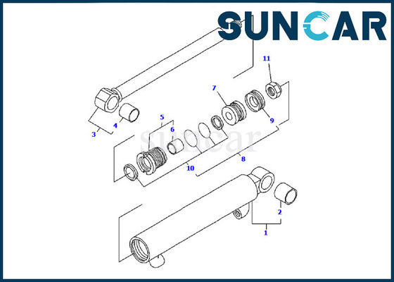 YM172186-72580 Komatsu Service Kit PC09FR-1 نماذج المعدات مجموعة ختم أسطوانة الجرافة