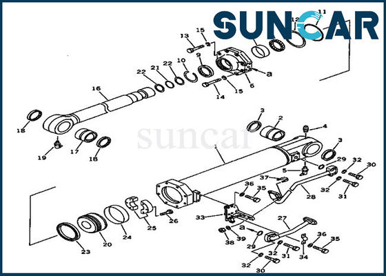ارتداء المقاومة 707-99-74100 Komatsu Ripper Sealing Kit Tilt Cylinder Repair Kits