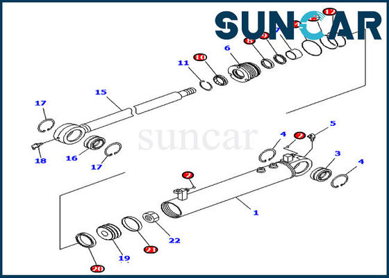 707-99-24930 Komatsu Angle Cylinder Kits إصدار خارجي طقم إصلاح ختم جرافة