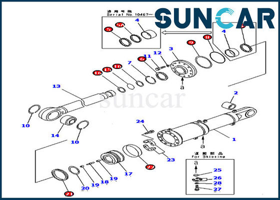 707-99-84040 طقم إصلاح ختم إمالة الشفرة D475A-2 D475A-3 Komatsu L.H. Cylinder Service Kit