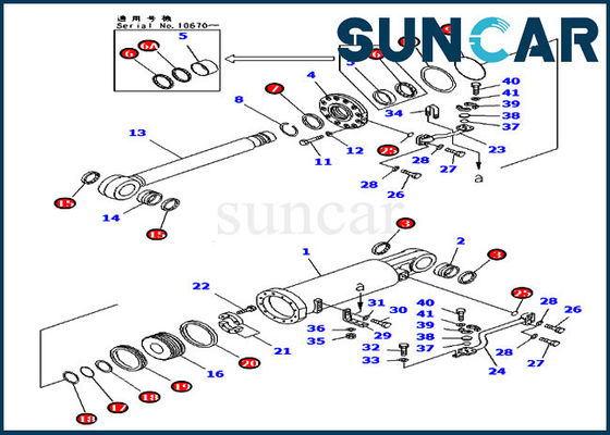 707-98-82010 7079882010 طقم خدمة أسطوانة الرفع الممزق D475A-3-HD أطقم ختم زيت كوماتسو