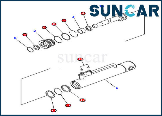 707-98-11350 Pin puller مجموعة ختم الأسطوانة الهيدروليكية يناسب كوماتسو D375A-6 D475A-5
