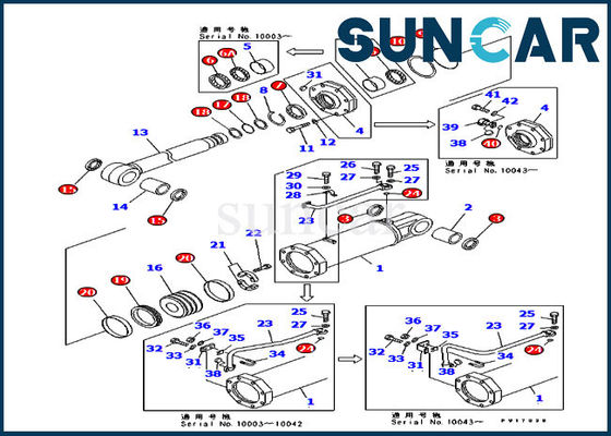 707-98-84410 Komatsu Cylinder Seal Repair Kit الممزق رفع مجموعات استبدال الهيدروليكية