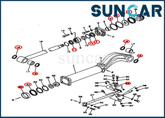131-63-05020 طقم خدمة اسطوانة التفريغ 131-63-05020 طقم ختم إصلاح لـ D53S-16 كوماتسو