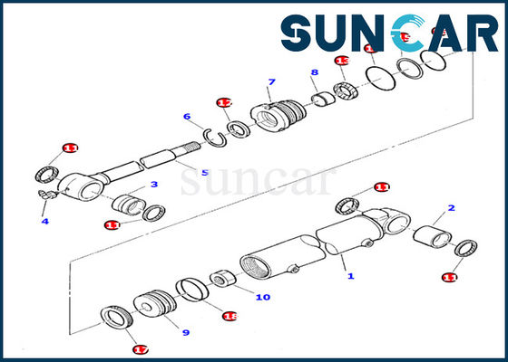 878000392 Boom Swing Cylinder Service Kit لكوماتسو PC10-7 PC20-7 استبدال حشية عدة