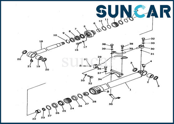 707-99-37610 Komatsu Boom Cylinder Repair Kit حفارة اسطوانة ختم عدة يناسب PC100N-6 الأجزاء الداخلية