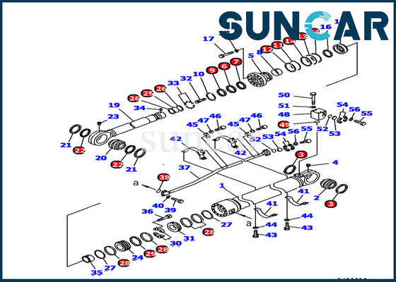 PC1100-6 طقم إصلاح داخلي للمحراث الخلفي Komatsu 707-99-89220 Arm طقم ختم أسطوانة هيدروليكية
