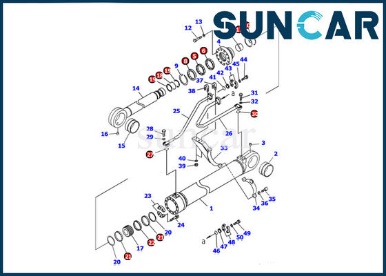 707-98-77210 Komatsu PC1100-6 حفار دلو طقم خدمة اسطوانة أطقم إصلاح ختم الزيت