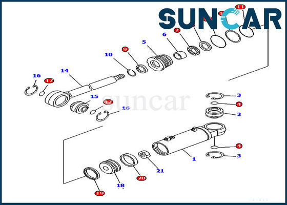 707-99-43680 طقم إصلاح الختم الهيدروليكي المائل D61PX-12 Dozer Komatsu Cylinder Kits