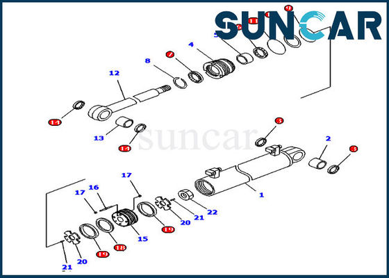 707-99-34620 Komatsu Lift Repair Seal Kit يناسب الموديلات D61PX-15 أسطوانة جرارات الزاحف