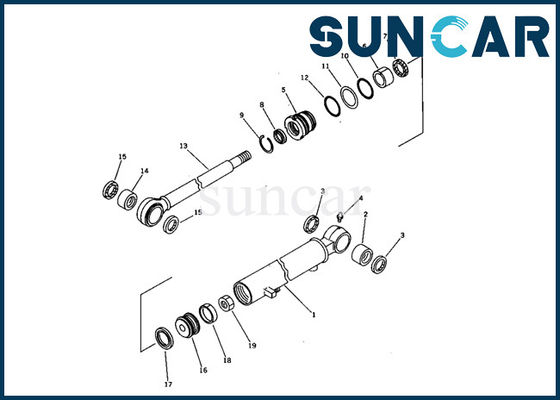 21S-63-02040 Komatsu Swing Cylinder Seal Kit يناسب نماذج PC03-1 طقم إصلاح داخلي للحفارة