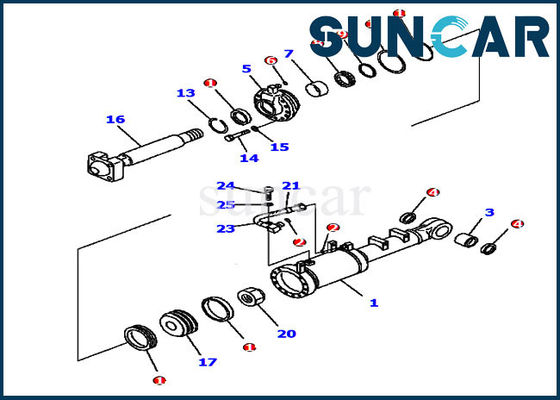 707-99-52160 طقم خدمة الإمالة 7079952160 طقم ختم أسطوانة كوماتسو يناسب الجرارات D61EX-15