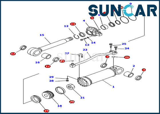 707-99-52170 Ripper Sealing Kit Komatsu Cylinder Seal Repair Kit يناسب نماذج D65EX-15E0