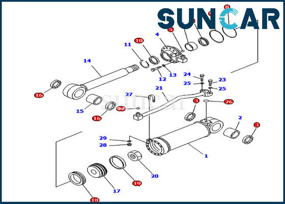 707-98-52240 7079852240 طقم إصلاح أسطوانة الكسارة D65E-12 Dozer Komatsu Seal Kits
