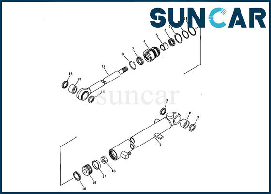 707-00-55010 Arm Cylinder Seal Kit Komatsu PC07-1 قطع غيار حفارة صغيرة داخلية