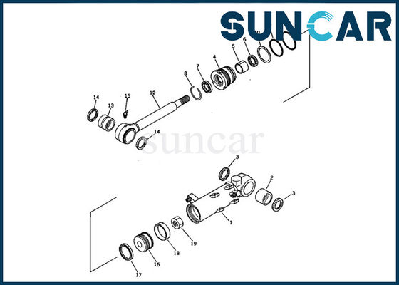 707-00-60390 Komatsu Blade Cylinder Seal Kit للحفارة الصغيرة PC05-6 طقم إصلاح مقاومة الزيت الداخلي