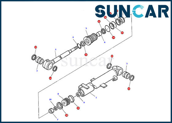 878000380 Boom Cylinder Service Kit Komatsu PC05-7 طقم إصلاح الختم حفارة مجموعة حشية داخلية