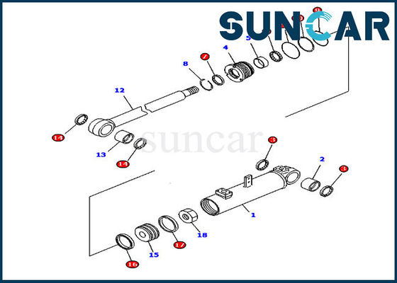 707-98-43520 طقم ختم استبدال أسطوانة التشذيب D85A-21 D85E-21 طقم إصلاح كوماتسو