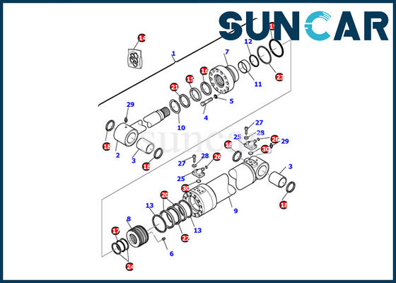 707-99-35300 Boom Swing Cylinder Seal Kit Komatsu حفارة الداخلية إصلاح النفط ختم مجموعة الخدمة