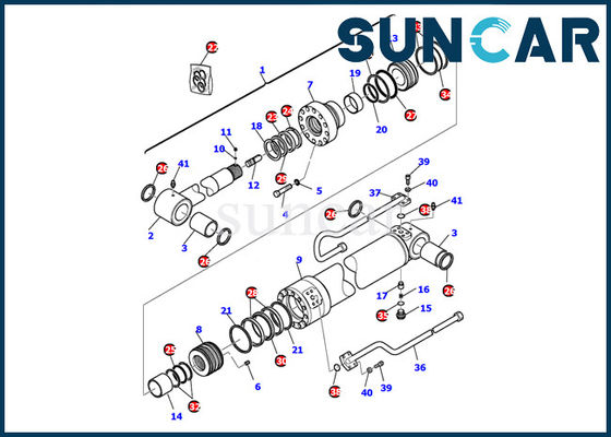707-99-35310 طقم ختم أسطوانة الذراع يناسب Komatsu PC110R-1 PC95R-2 طقم حشية ختم حفارة
