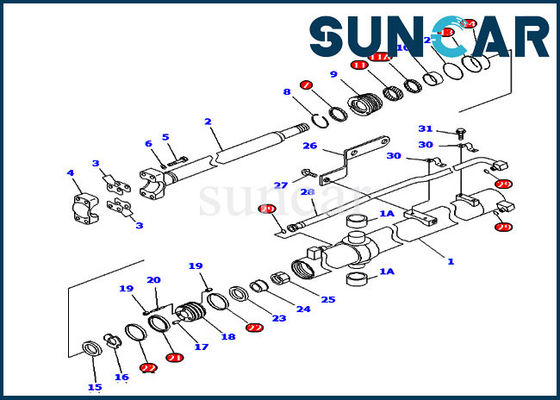 D85EX-15 D85PX-15 جرافة 707-99-36140 Komatsu Blade Lift Sealing Kit أطقم إصلاح الأسطوانة