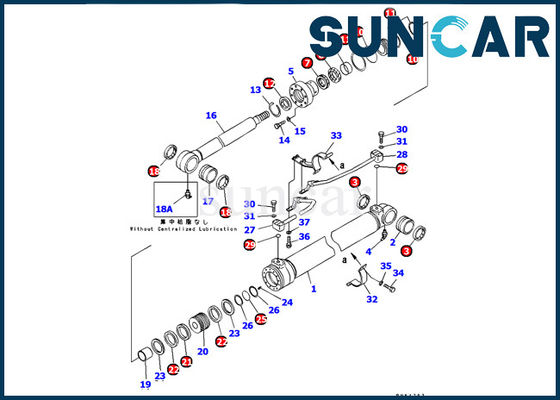 707-99-37230 Komatsu Service Kit PC120-6 حفارة بوم أسطوانة ختم عدة مقاومة للضغط العالي