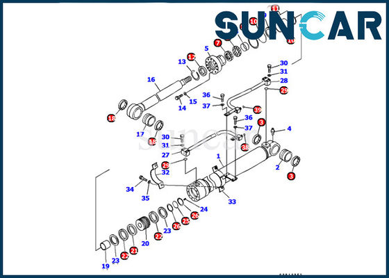 707-99-37340 بوم أسطوانة ختم عدة كوماتسو حفارة PC128US-2-A الداخلية إصلاح ختم طوقا كيت
