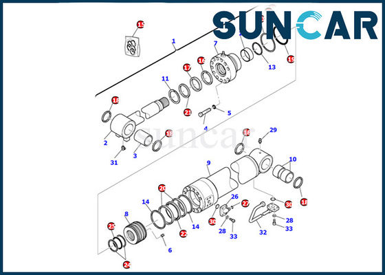 707-99-41300 الأختام الهيدروليكية PC110R-1 بليد أسطوانة ختم مجموعة أطقم حشية لحفارة كوماتسو