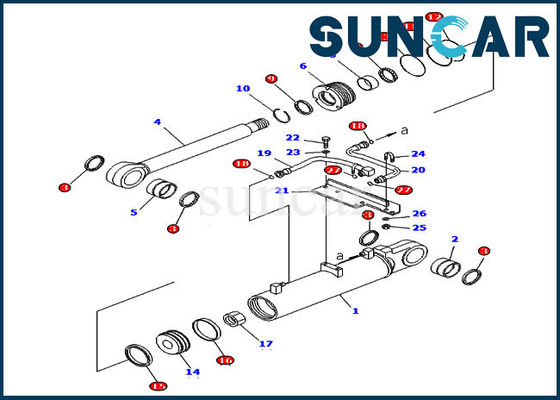 707-98-43650 Ripper Lift Cylinder Sealing Kit مجموعة خدمة إصلاح لـ D85EX-15 كوماتسو