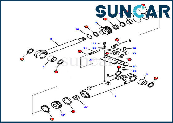 Komatsu Repair Seal Kit 707-99-43700 Ripper Lift Cylinder Kits لأجزاء الجرافة D85MS-15