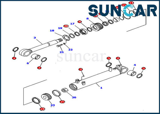 707-99-43380 7079943380 مجموعة الخدمة الهيدروليكية D85EX-15 طقم ختم استبدال الأسطوانة كوماتسو