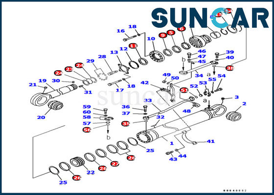 707-99-69780 Arm Cylinder Seal Kit طقم خدمة الأسطوانة الهيدروليكية يناسب حفارة كوماتسو PC1250-7