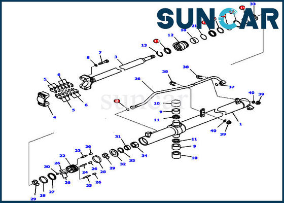 ISO9001 Seal Kit 707-99-27110 طقم ختم إصلاح أسطوانة الرفع لأجزاء خدمة D65WX-16 كوماتسو