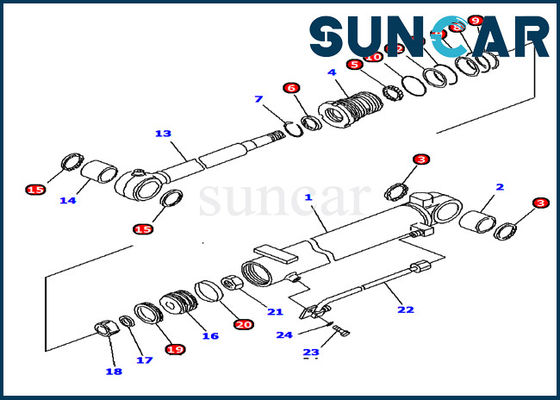 707-98-10880 بوم اسطوانة استبدال مجموعة الختم PC12R-8 كوماتسو خدمة عدة نموذج إصلاح أجزاء