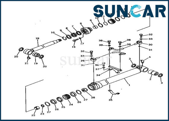 707-98-43530 طقم ختم أسطوانة التفريغ يناسب مجموعة ختم حفارة كوماتسو CD110R-1 PC128UU-2