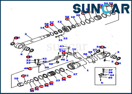707-99-39680 Komatsu Arm Cylinder Seal Kit لـ PC128UU-1 مجموعة خدمة إصلاح الماكينات الداخلية