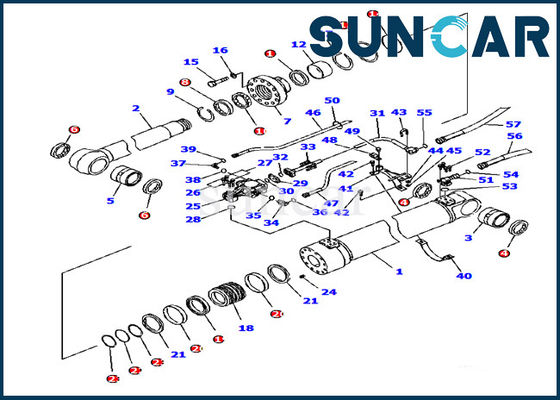 707-99-56630 Komatsu Boom Adjust Cylinder Service Kit PC180LC-7-E0 طقم الختم الداخلي للحفارة